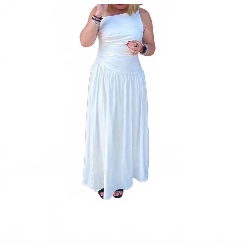 NEW DRESS FORUM heaven sent ruched maxi dress in white